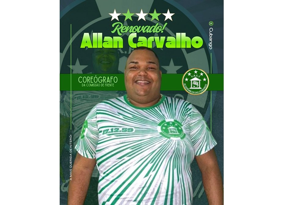 Allan Carvalho segue como coreógrafo da comissão de frente do Cubango