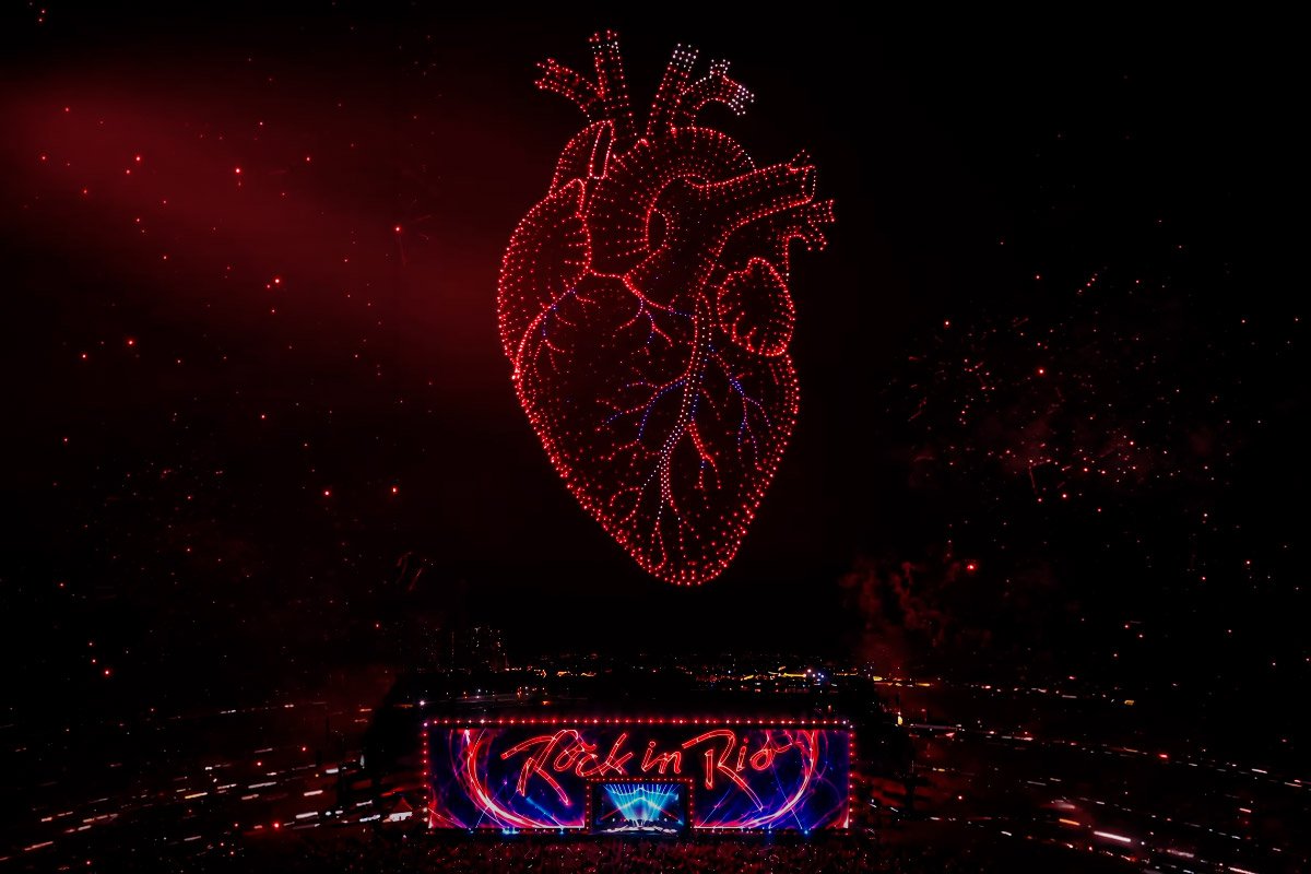 O maior show de drones já feito em um festival na América Latina acontece no Rock in Rio